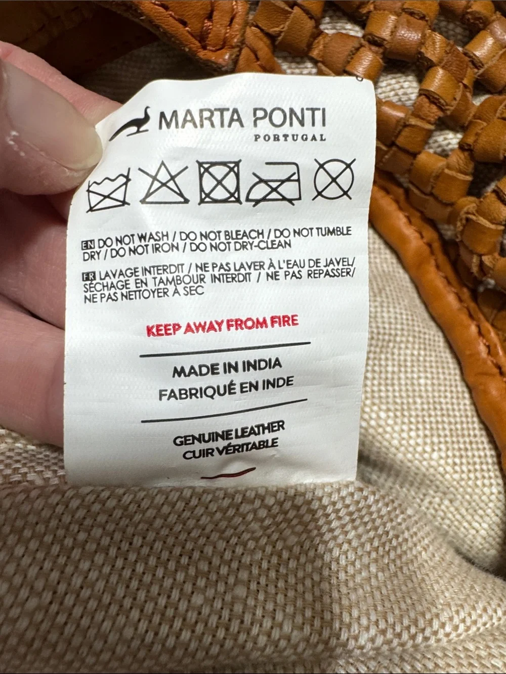 Woven Leather Hobo Bag in Tan by Maria Ponte